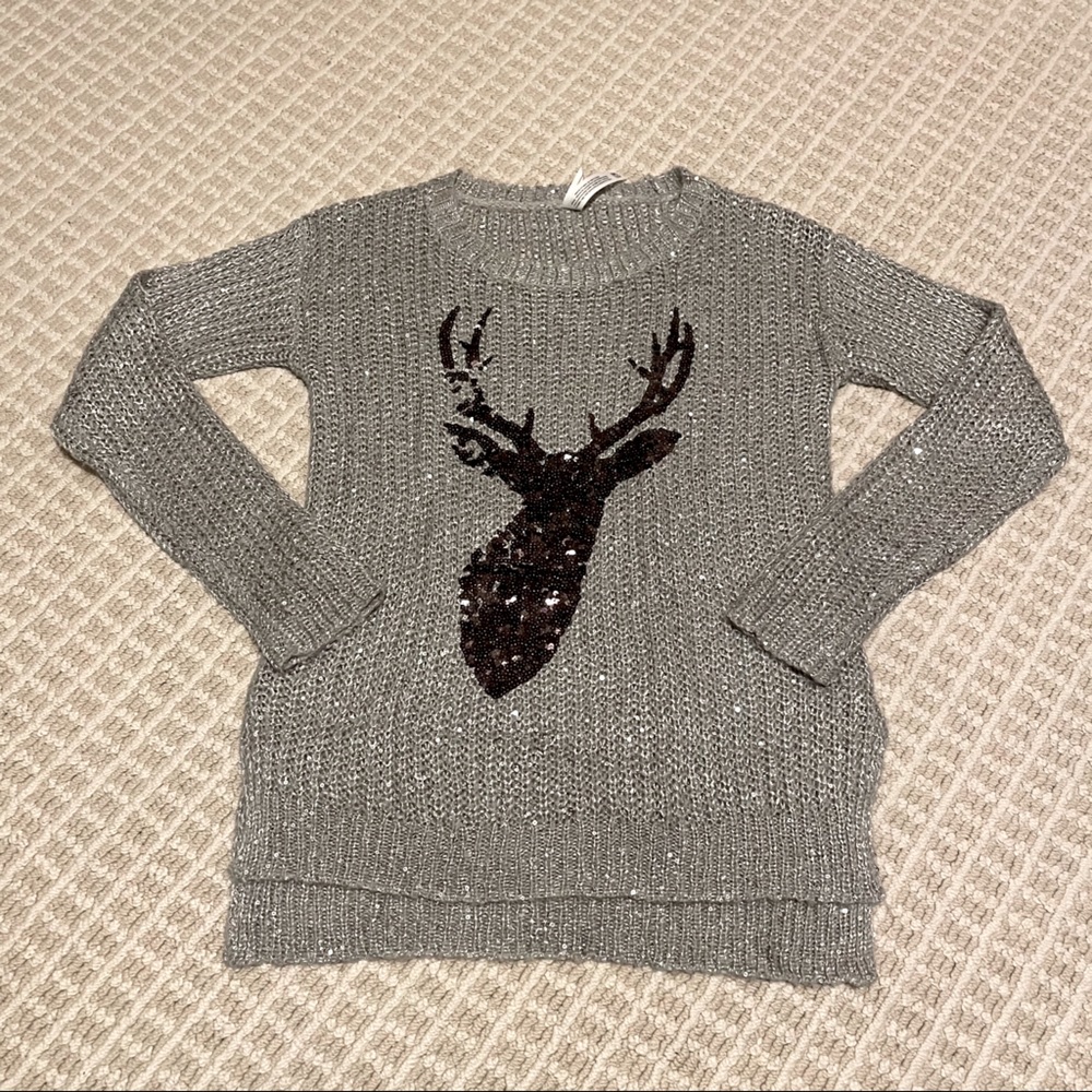 Sequined reindeer sweater